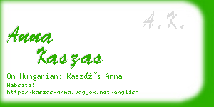 anna kaszas business card